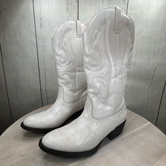 Coconuts by Matisse Dusty Womens Western Boots Size 8.5 Ivory Pull On Boots - Picture 12 of 13